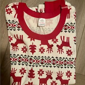 Hanna Andersson Red and White Reindeer Pajama Top unisex L
